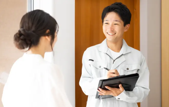 Point 1<br>社長自らが現場へ!「自社施工」によるスピード解決